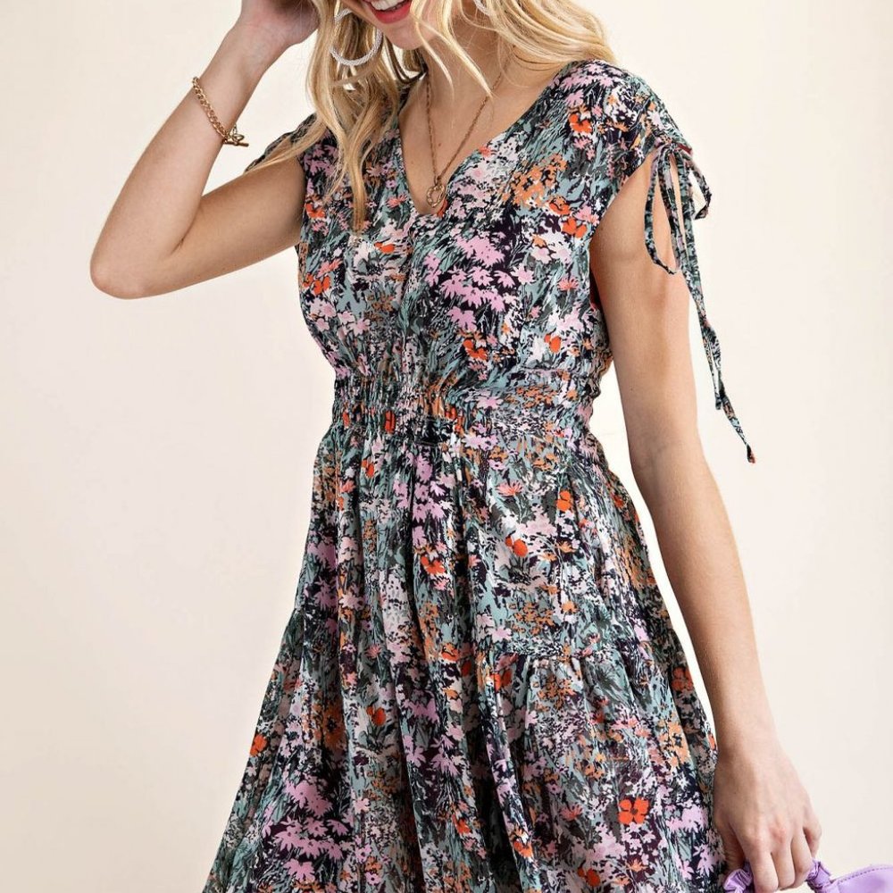 Kori Floral Chiffon Dress NWT
